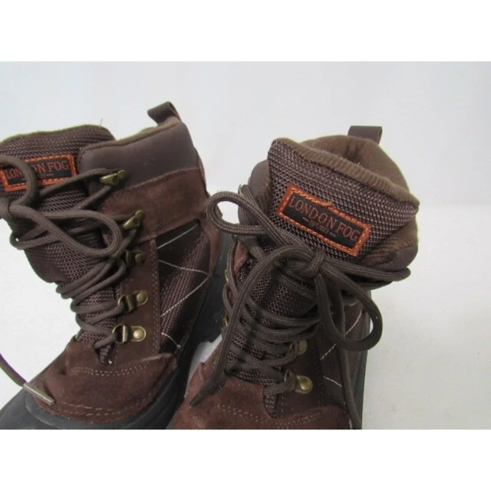 London Fog‎ Mens Thinsulate Snow Winter Boots Brown Lace Up Water Resistant 10 M